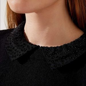 Shimmer Spotted Collar Sweater Large